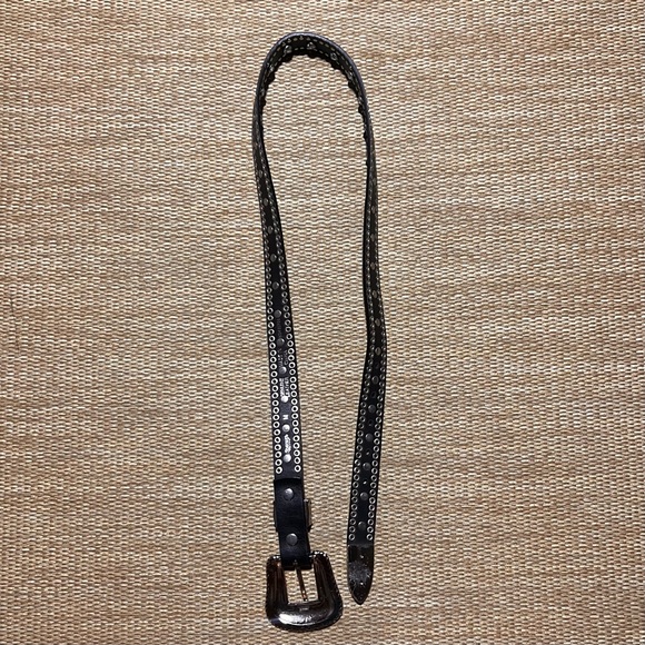 Nocona Belt Co Embellished Western Leather Black Belt Size Medium Good Condition - Picture 12 of 14